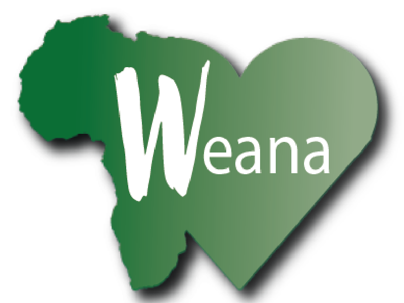 Logotype de Weana représentant la fusion de l'Afrique et d'un coeur pour symboliser la co-solidarité.