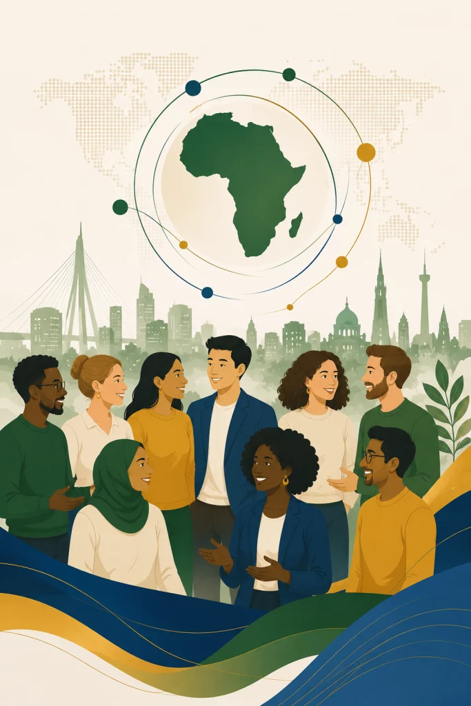 Illustration de la diaspora africaine en Europe.